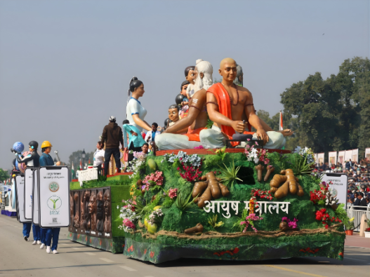 Incredible Design Showcases Two Iconic Republic Day Parade Tableaux Celebrating Ayush and the Legacy of Punyashloka Lokmata Devi Ahilyabai Holkar